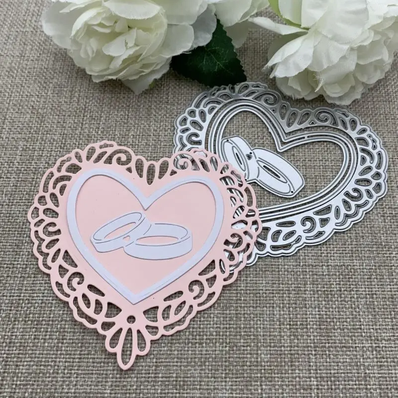 Engagement ring love heart fram Metal Cutting Dies For DIY Scrapbooking Decorative Embossing Handcraft Die Cutting Template Mold