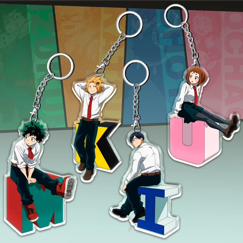 12cm My Hero Academia Acrylic Cute Keychain Student Backpack Key Accessories Anime Peripheral Accessories Children's Gifts