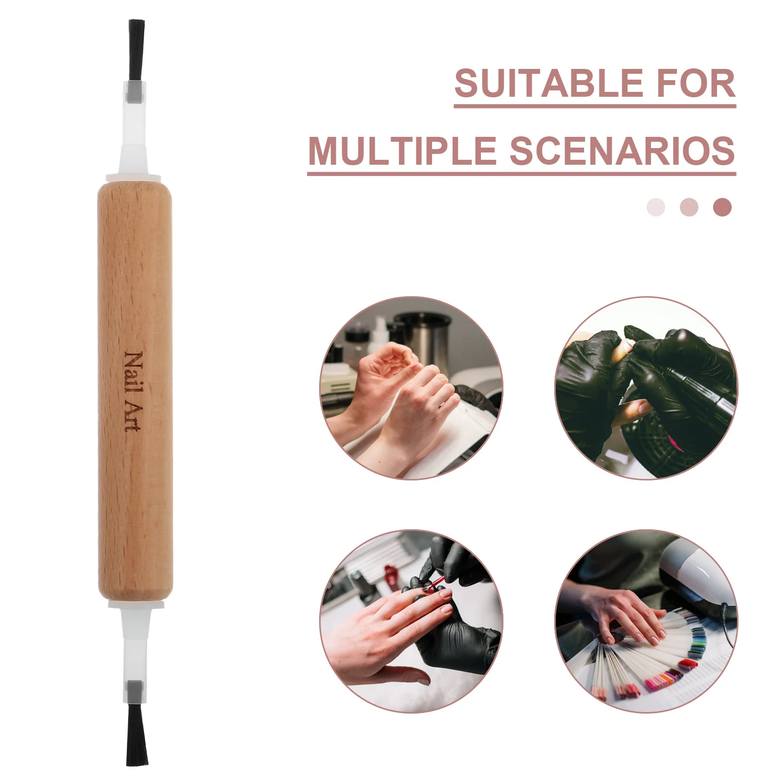 Dual Head Nail Liner Kit Detachable Replacement Brush Set Professional Nail Art Supplies Gel Brush Polish Tools for DIY and