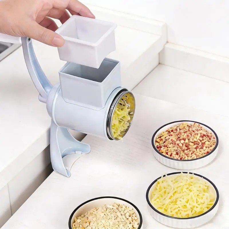 Hand Operated Cheese Preparation Device With 5 Attachments For Various Tasks In Domestic Kitchen Y5GB