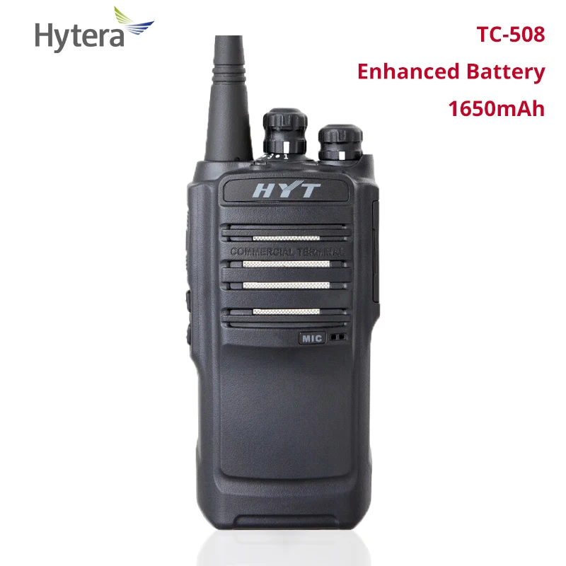 Hytera-TC-508 Enhance1650mAh, Walkie Talkie portátil de largo alcance, Radio bidireccional, TC-500S, UHF, para negocios