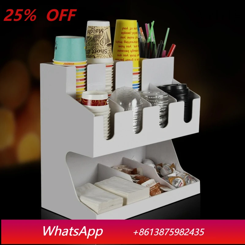 

LMM acrylic milk tea paper cup holder coffee chain store paper towel black big foreign building straw box