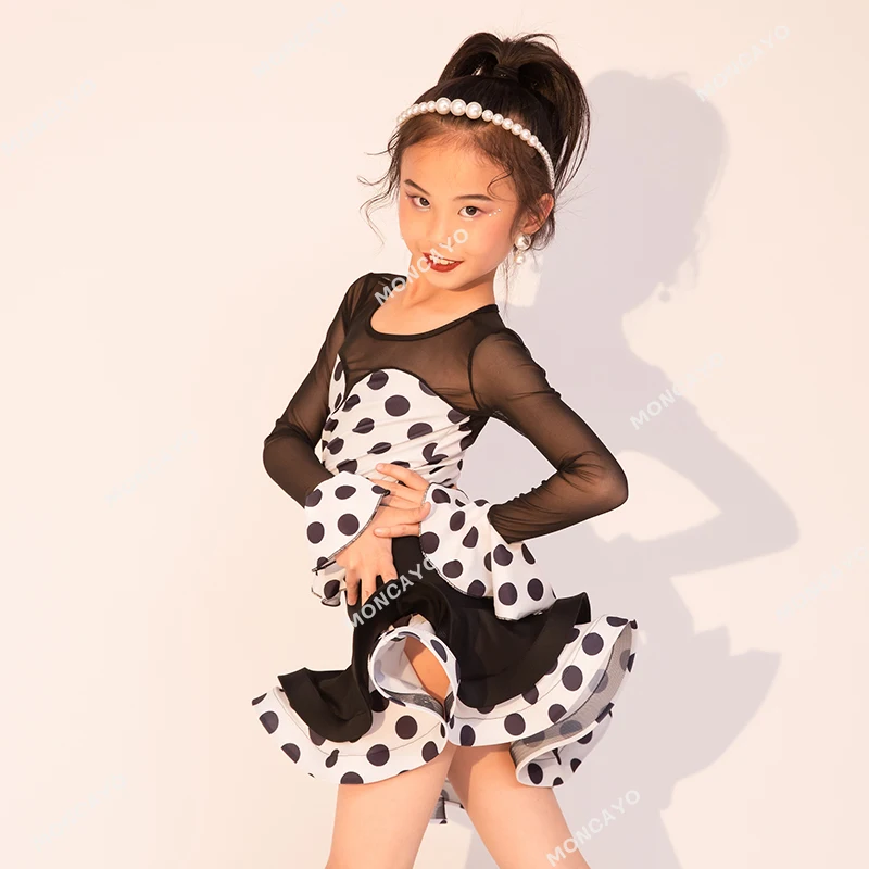 Cha Cha Rumba Tango Latin Dance Dress Girls Kids Samba Salsa Dance Clothes Child Training Competition Ballroom Dance Dresses