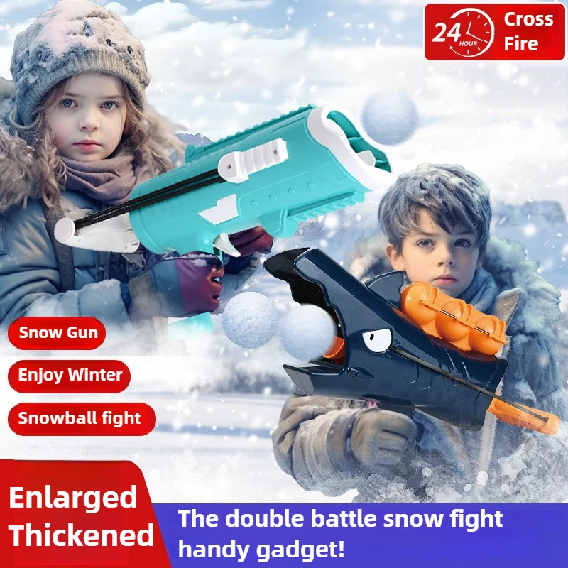 Snowball Launcher Gun Toy Kid Clamp Snow Ball Grasping Clamps Tool Cartoon Toy Winter Outdoor Interaction Game Sports