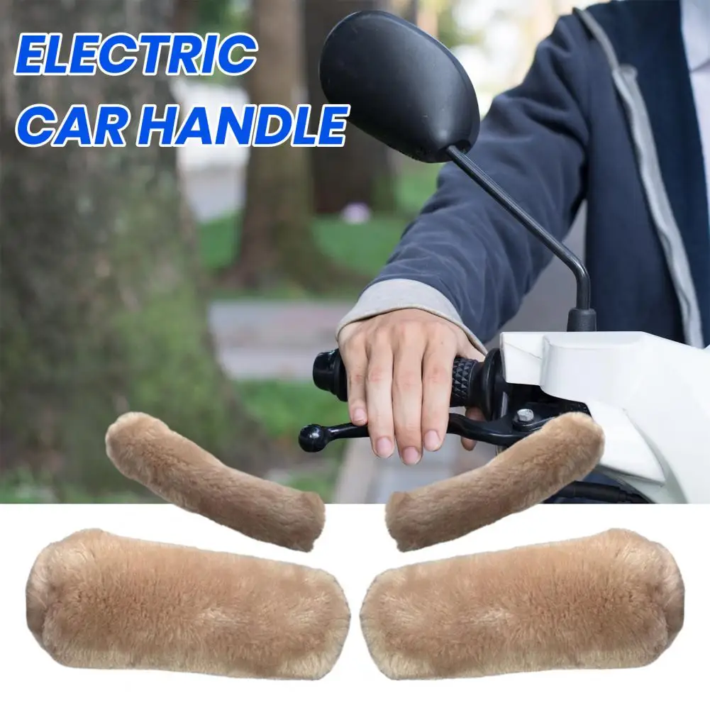 Insulated Handlebar Sleeve Handlebar Grip Covers Thick Plush Winter Handlebar Cover with Anti-slip Cold-resistant for Motorcycle