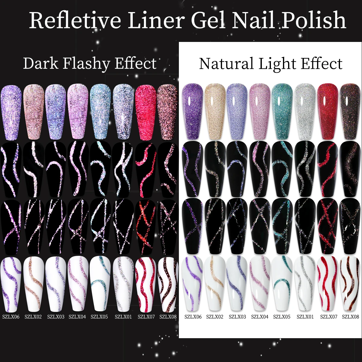 5 ml Eyeliner-Gel-Nagellack, 2 ultrafeine Pinselköpfe, französische Pull-Line-Graffiti-Malerei, Streifendesign, Gel-Lack