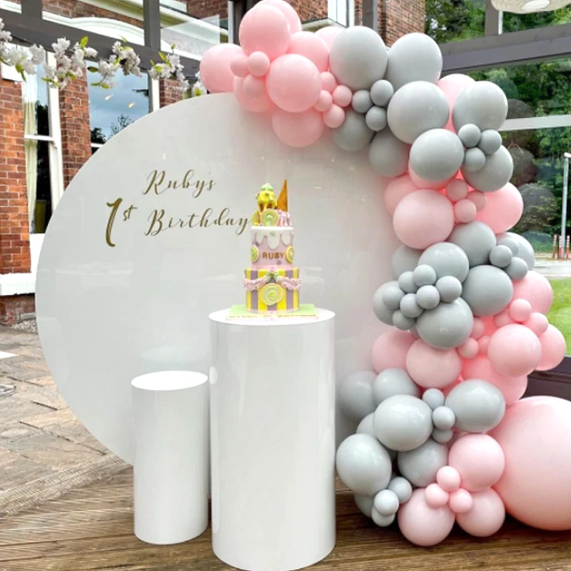 98pcs Balloon Garland Arch Kit Grey Pink Balloons Kids Girl Baby Shower Wedding Adults Women Anniversary Birthday Party Decor