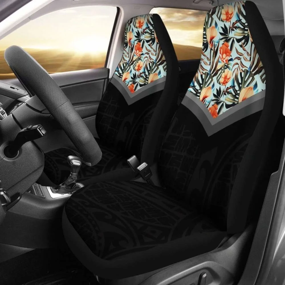 Hawaii Tropical Plumeria Hibiscus Car Seat Covers 9,Pack of 2 Universal Front Seat Protective Cover