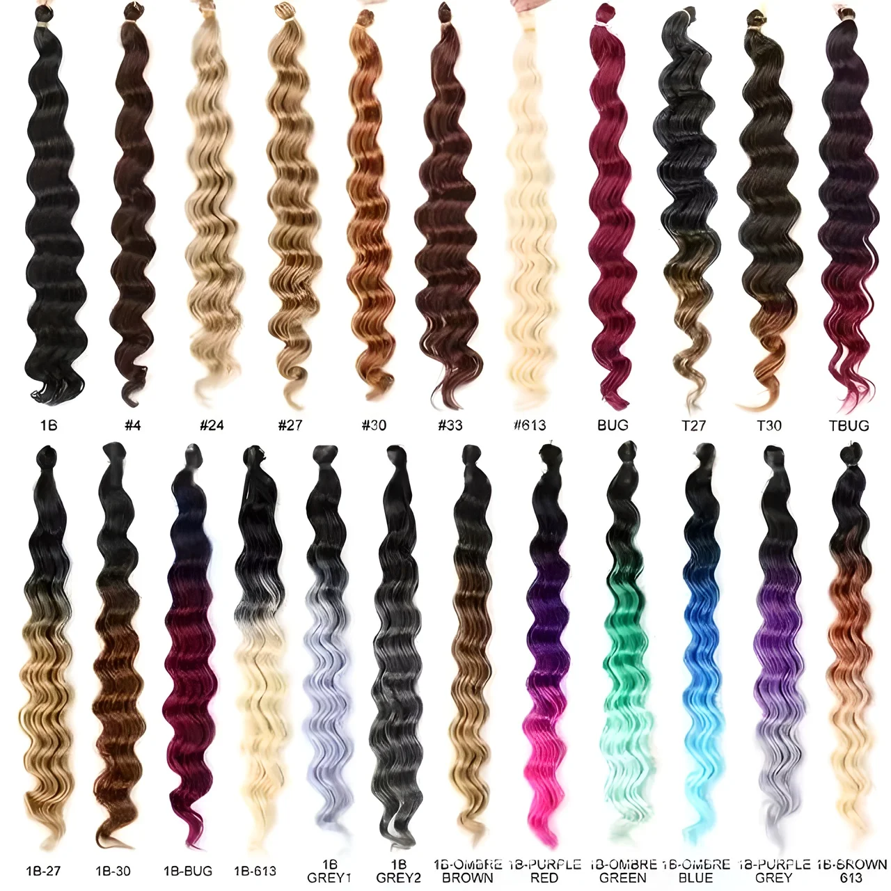 حزم شعر كروشيه مموج عميق للنساء 22 بوصة وصلات شعر صناعية فضفاضة مموجة عميقة أومبير بني اللون درجة حرارة عالية #6