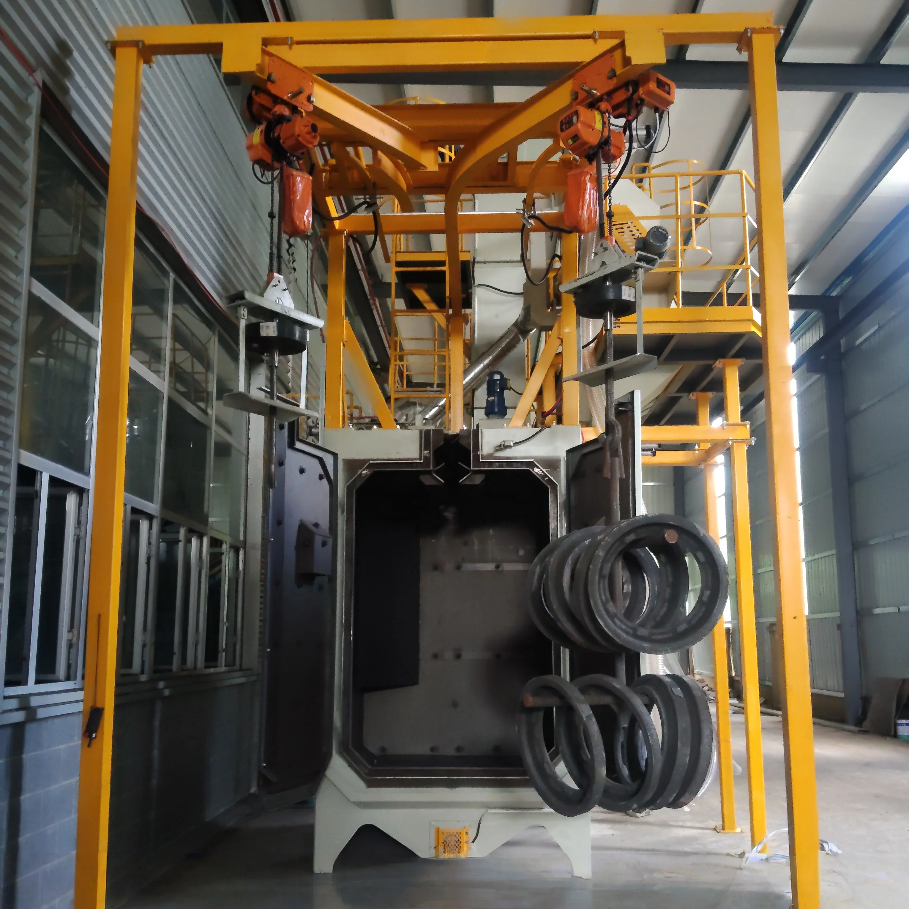 Low-Noise Hook Hanger Type Shot Blasting Machine Eco-Conscious Steel Shot Blasting Machine with Dust Collection System