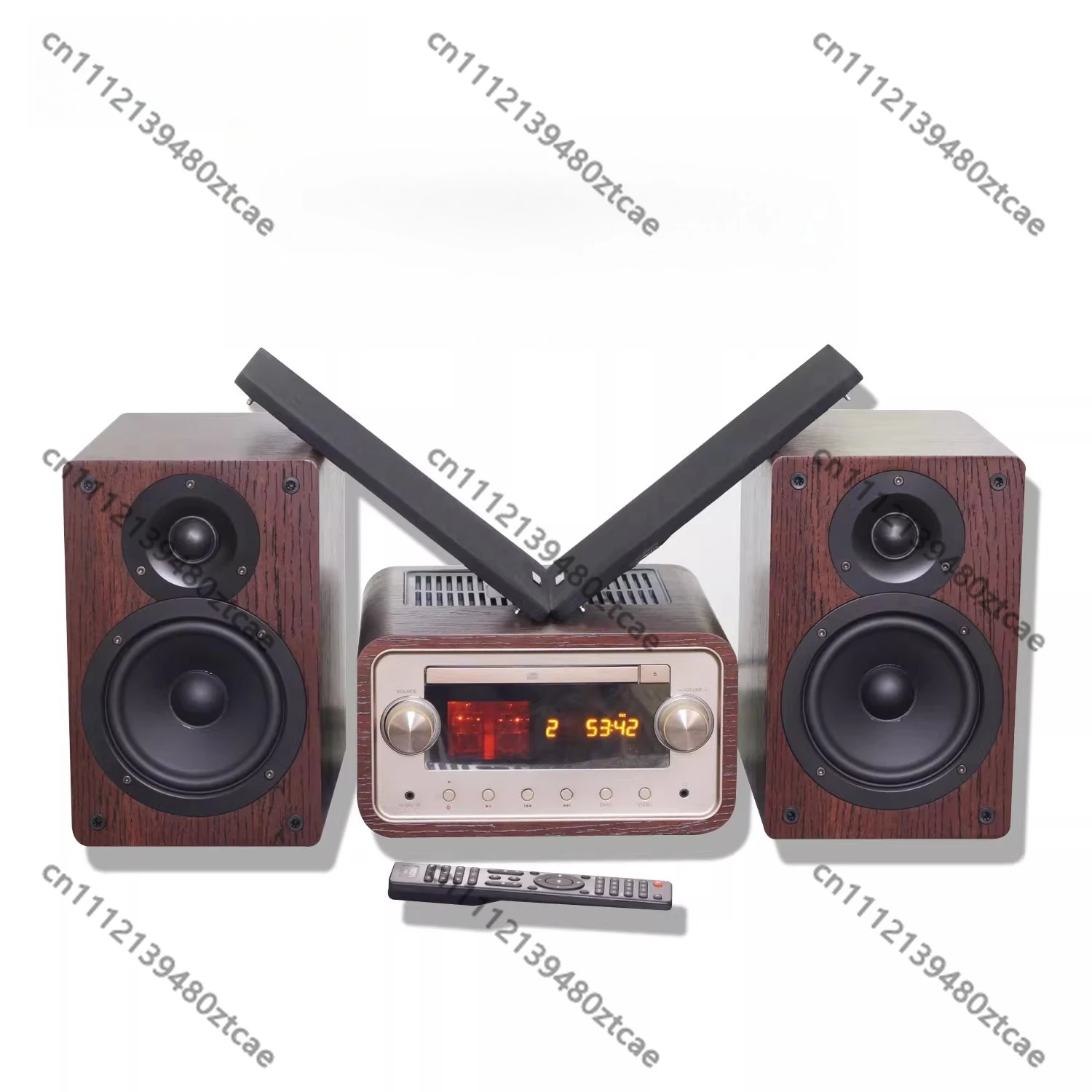 All-in-One Home Audio System CD Player Built-in Power Amplifier Bluetooth U Disk Input High Power Combined Stereo Speaker
