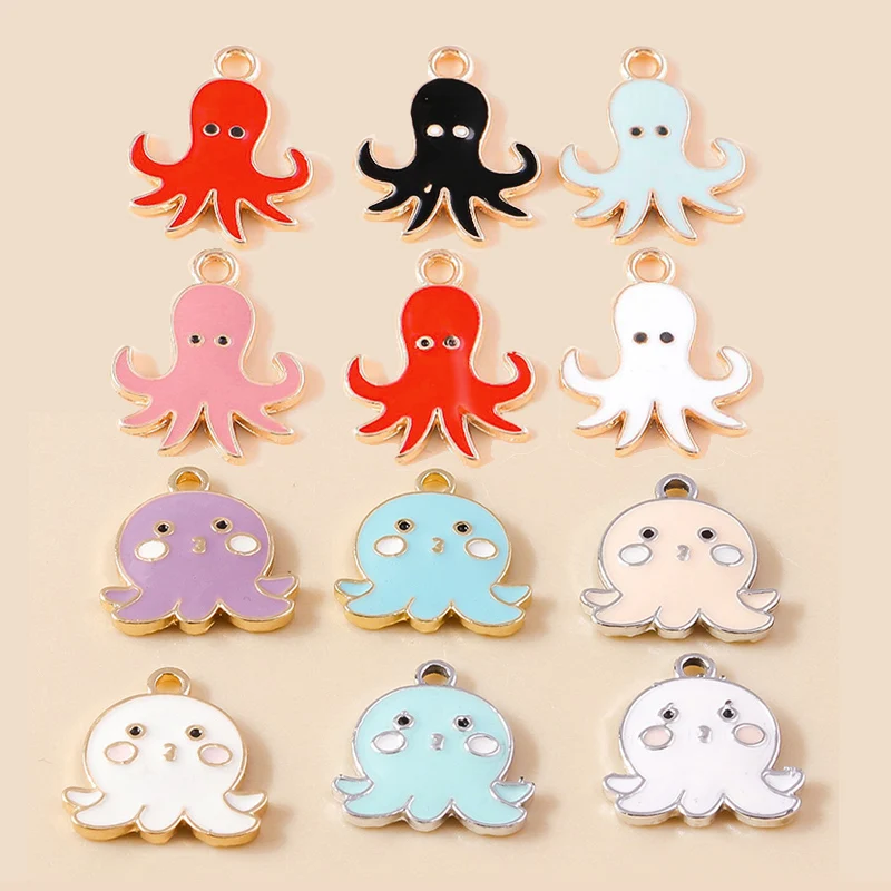 Leslie 10 Stück Cartoon Octopus Charms für Ohrringe Armband Halskette Tintenfisch Anhänger DIY handgemachte Schmuckherstellung Zubehör – Detail 1