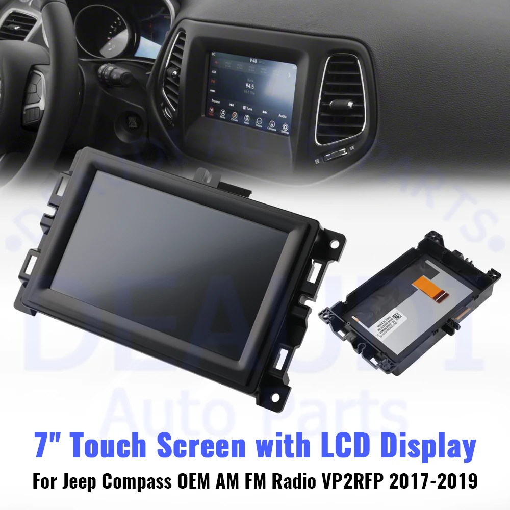 TDO-WXGA0700K00033-V2 OEM Display LCD da 7 pollici Touch Screen con cornice per accessorio autoradio Jeep Compass TDO-WXGA0700K00057-V1