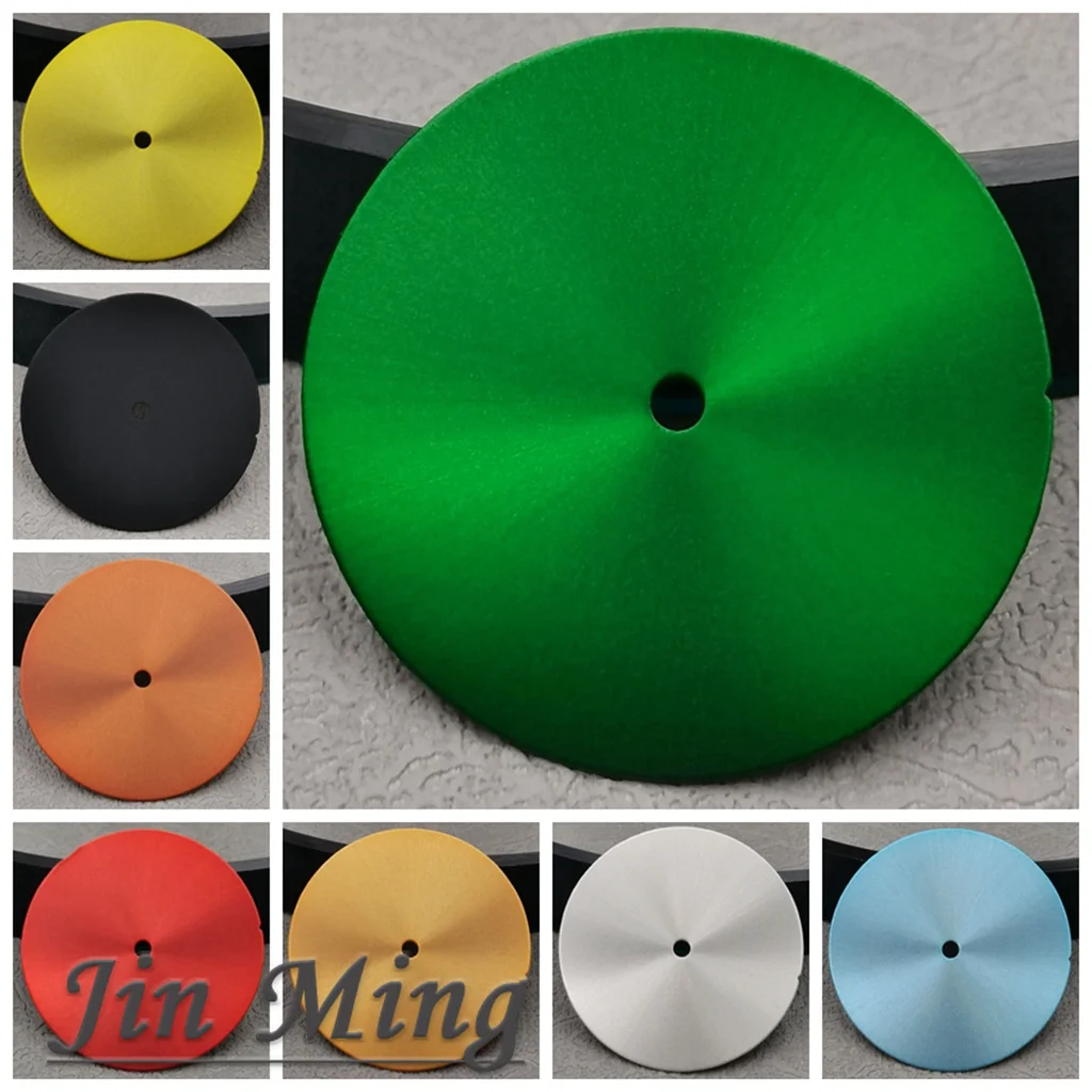 28,5 mm steriles leeres Zifferblatt, Schwarz, Silber, Gold, Blau, Grün, Lila, Rot, Grau, Gesichter für NH35/NH36/Uhrwerk, DIY-Zubehör