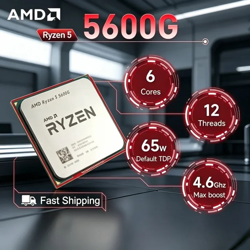 

Stable Integrated CPU AMD Ryzen 5 5600G R5 5600G AM4 Socket 6 Core 12 Thread 4.4GHz Unlocked Processor Without Full Package