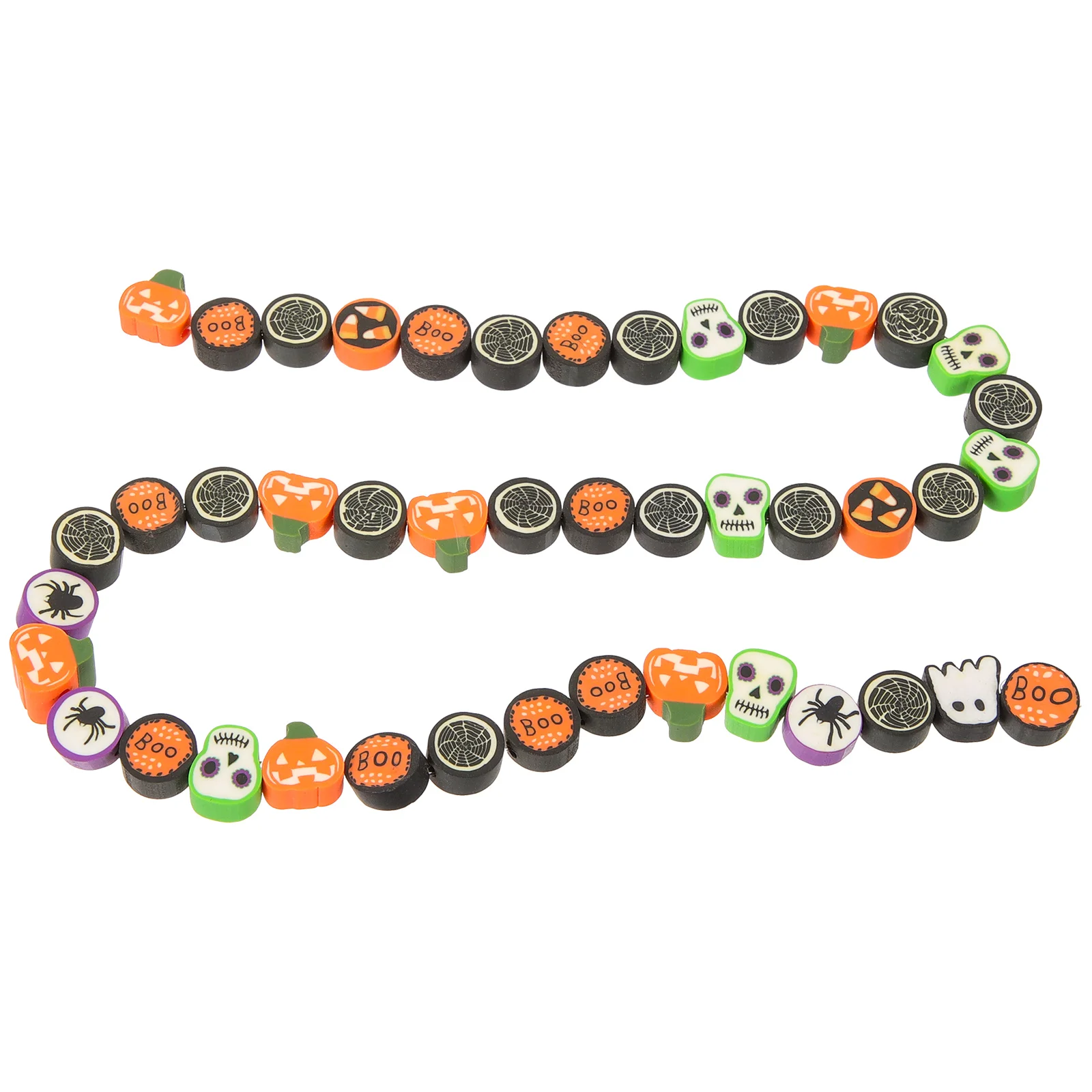 

40pcs Ghost Pumpkin Beads Halloween DIY Jewelry Making Polymer Clay Bracelet Necklace Skull Beads Handcrafted Crafts Decor