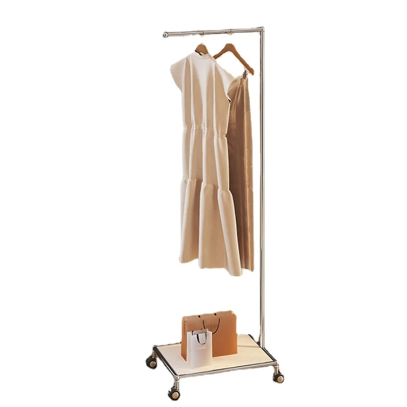 Hxl Designer Minimalist Mobile Coat Rack with Wheels Storage Multifunctional Hanging Clothes Hanger