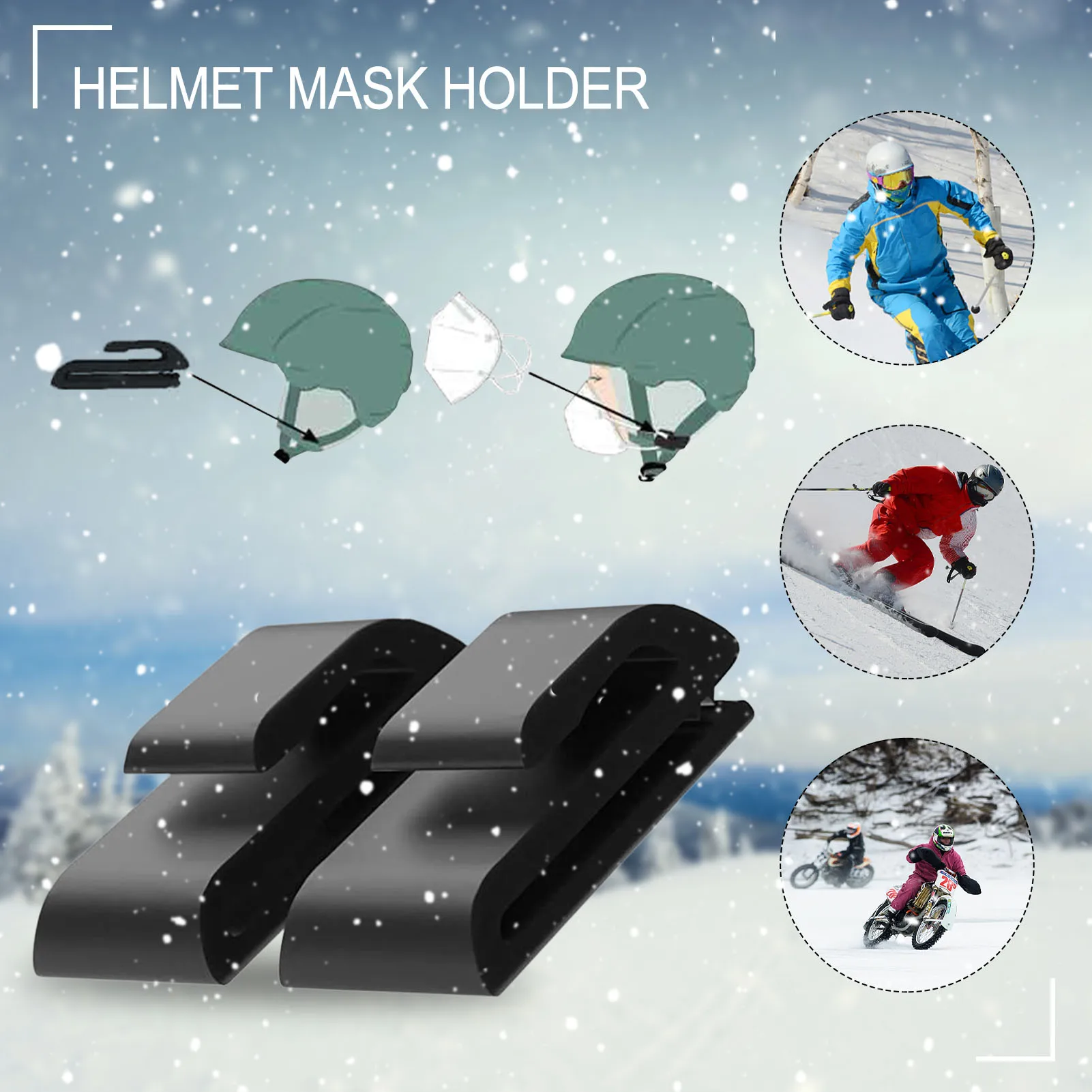 1 Pair Mask Holder Ski Helmet Mask Holder Plastic Clip Multi Use For Outdoor Snowboard Ski Helmet Mask Clip Easy To Mounting