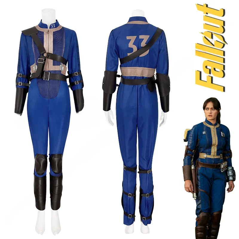 Fall Cos Out Lucy Cosplay Costume Vault 33 Female Male Survivor Suit Jumpsuit Uniform Prop Kids Halloween Party Dress Women Men