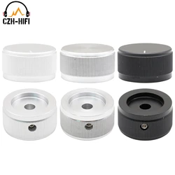 1pc 30x16mm Black Silver Solid Machined Metal Aluminum Rotary Encoder Potentiometer Volume Switch Knob Amplifier Potentiometer