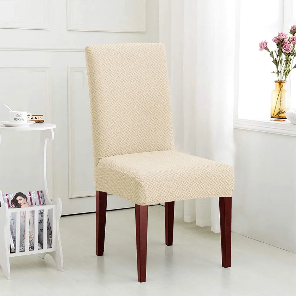 Thick Jacquard Chair Covers T-shaped pattern Chair Seat Case Elastic Dining Chair Protector Office Restaurant Universal Size