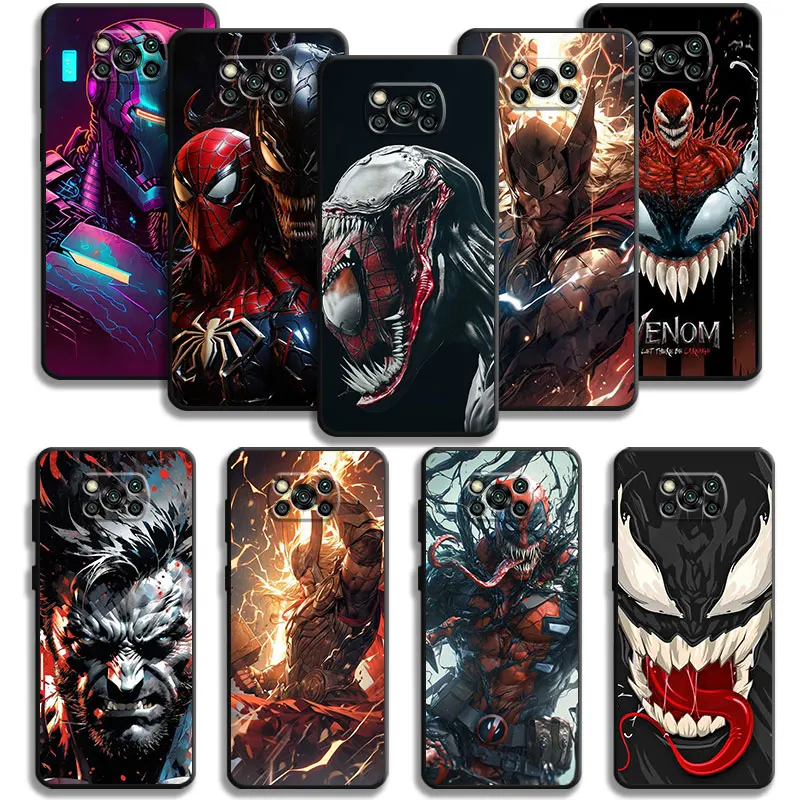 Phone Case For Xiaomi Poco X3 NFC F5 Mi 11T for Huawei P30 P40 for Honor X8a X8 90 for Pixel 7 Marvel Venom Spider Man Symbiosis