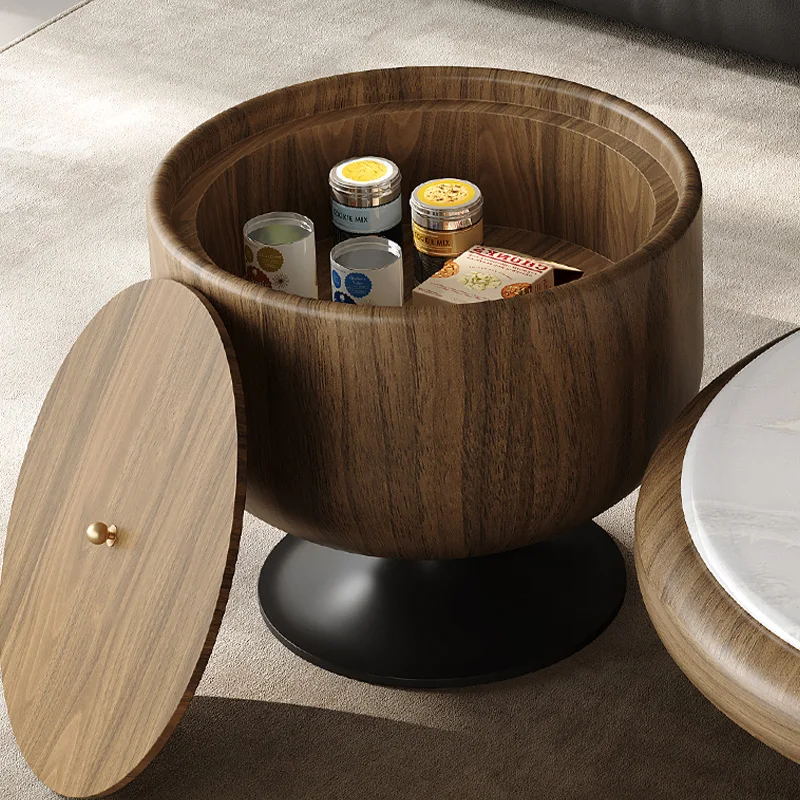 

Living room furniture Round coffee table Burnt stone Simple wooden coffee table Center table