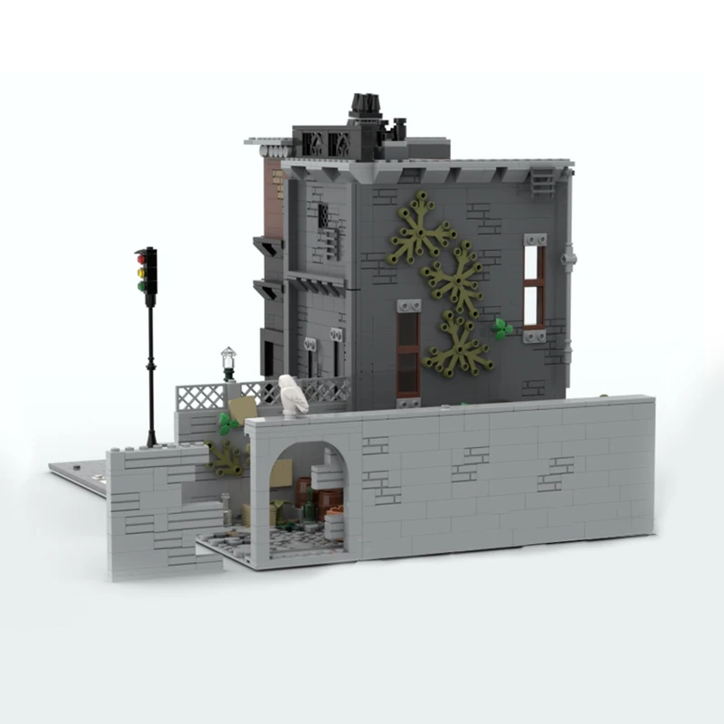 1883 PCS 시티 스트리트 더 바 (누수로운 가마솥) MOC 맞춤형 모듈식 빌딩 블록 모델 교육용 DIY 소년 축제 장난감 선물