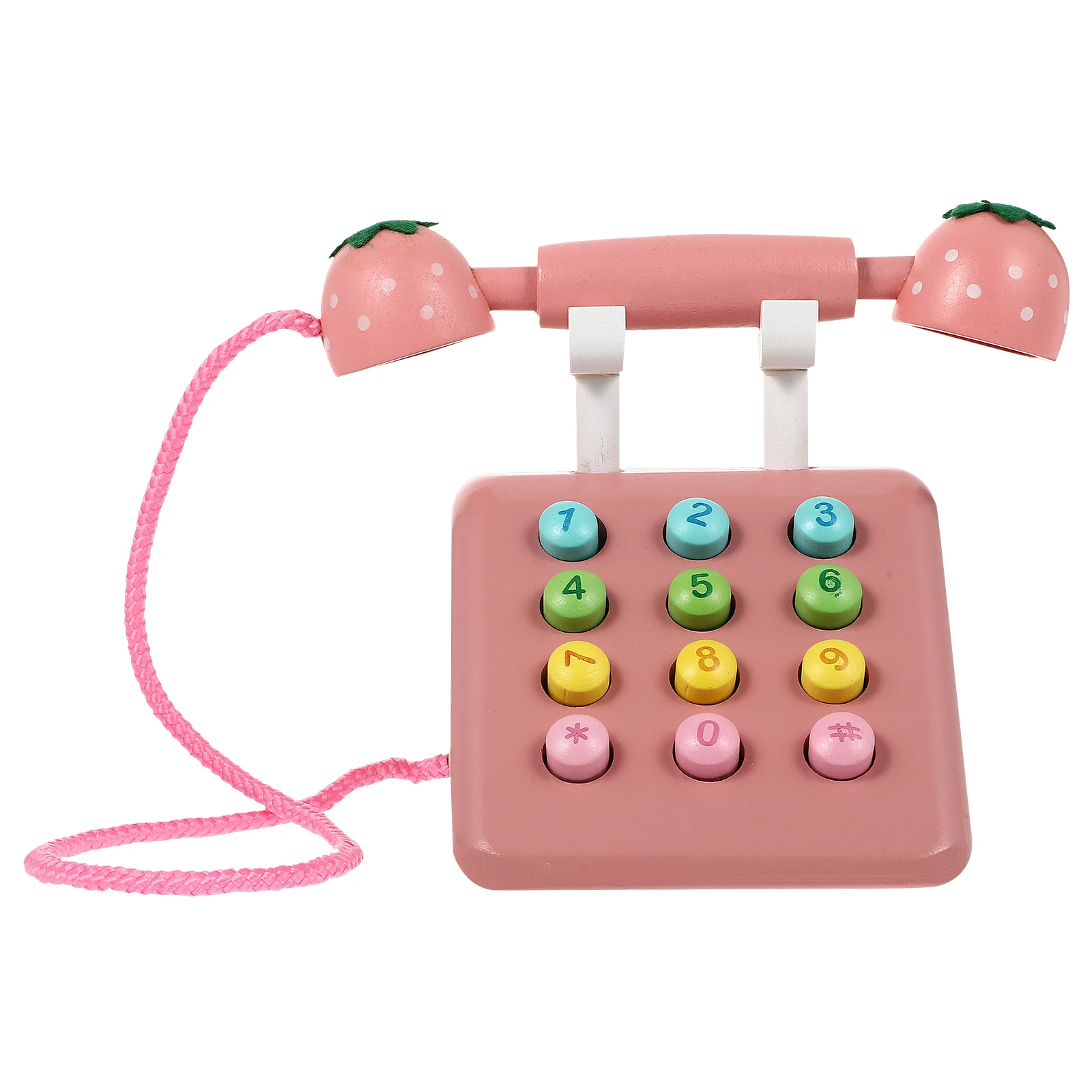 Wooden Telephone Children's Toys Simulation Fake Mini Educational Role Play Toddler