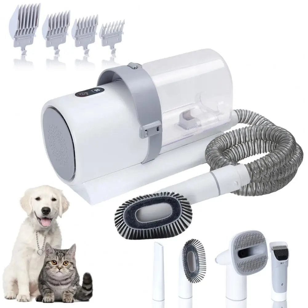 Dog Hair Vacuum & Grooming Kit, Pet Grooming Vacuum with 4 Limited Combs, 2.5L Dust Cup Dog Brush Vacuum with Grooming Tools for