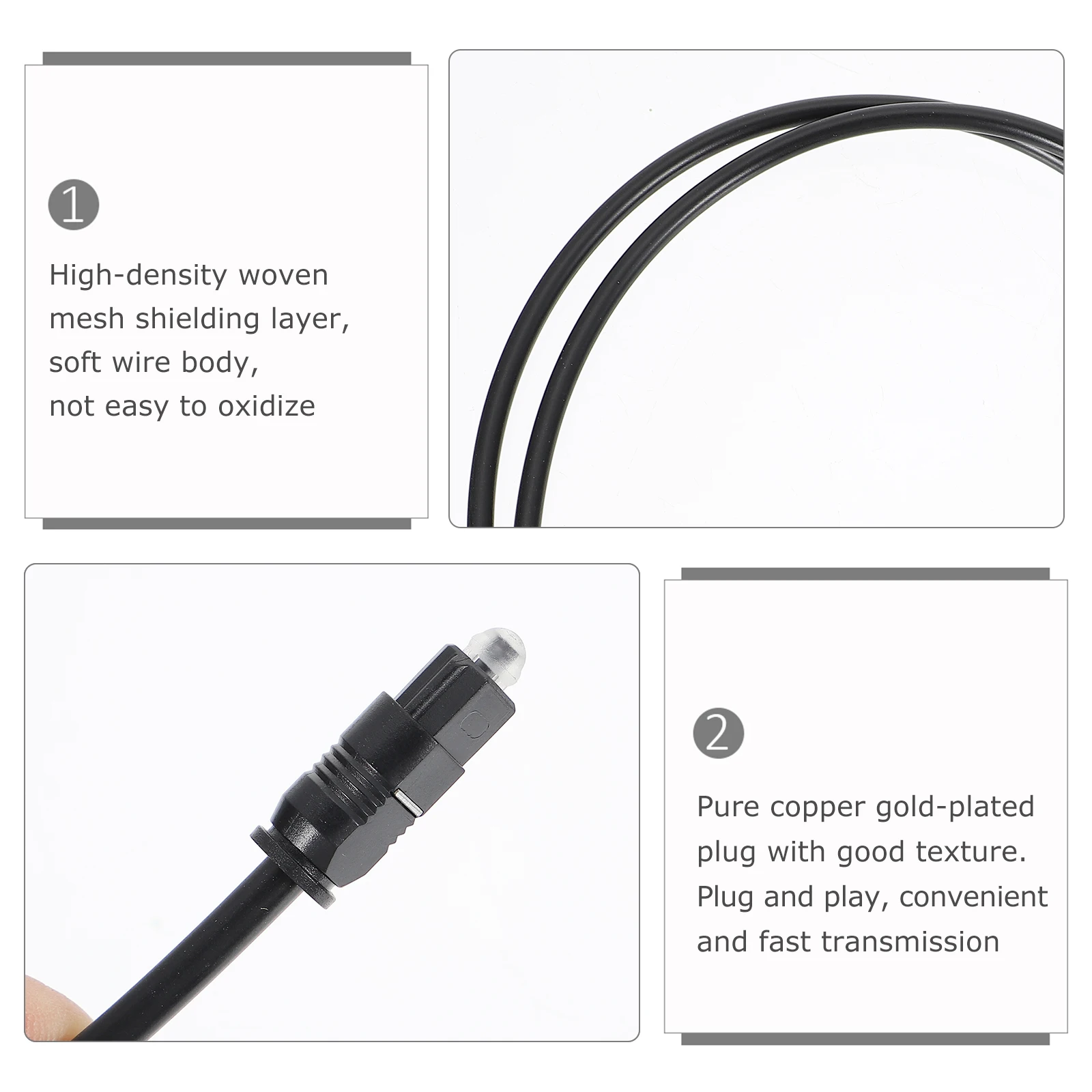 

3 PCS Digital Optical Cable Audio Cables Fiber Black Pvc Sound Bar