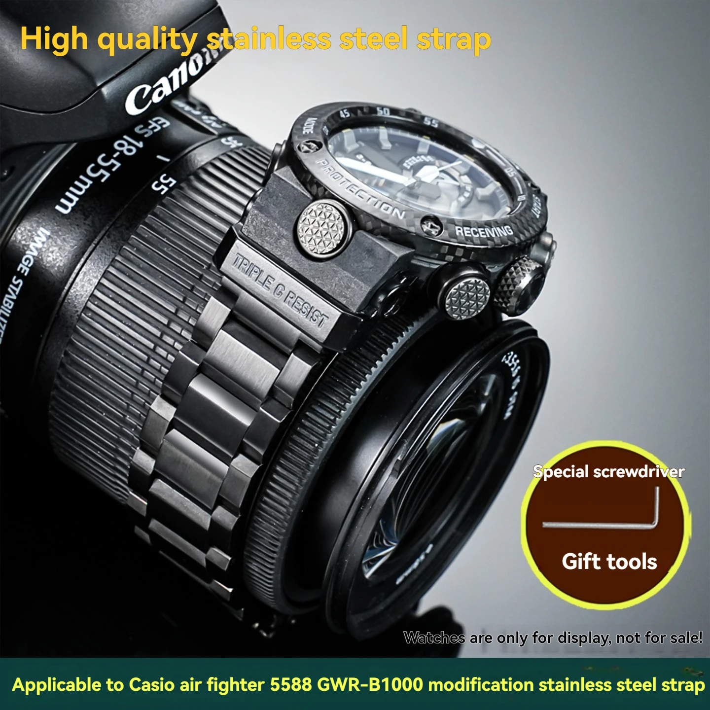 

Sri-b1000 Ремешок для часов из нержавеющей стали для Casio G-SHOCK Air Hero 5588 GWR-B1000 модифицированный браслет из твердого ремешка из нержавеющей стали