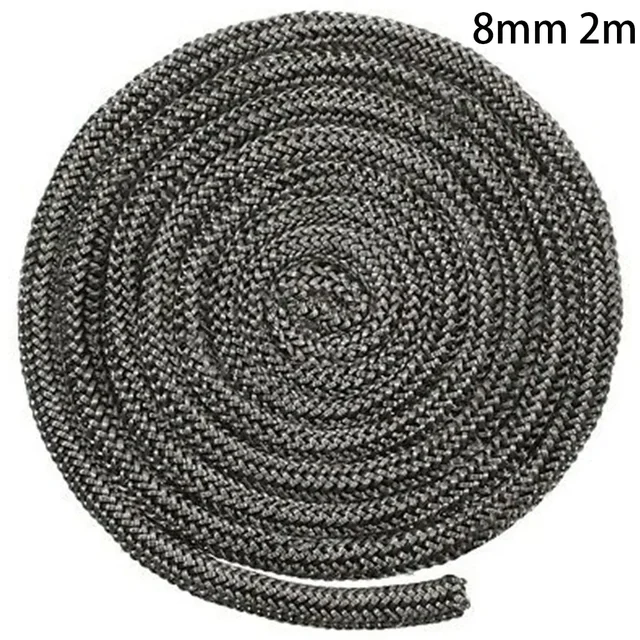 2 metry czarne okrągłe piece lina samoprzylepna z włókna szklanego kominek kominek drzwi uszczelniające przewód taśma wymienna 6MM 8MM