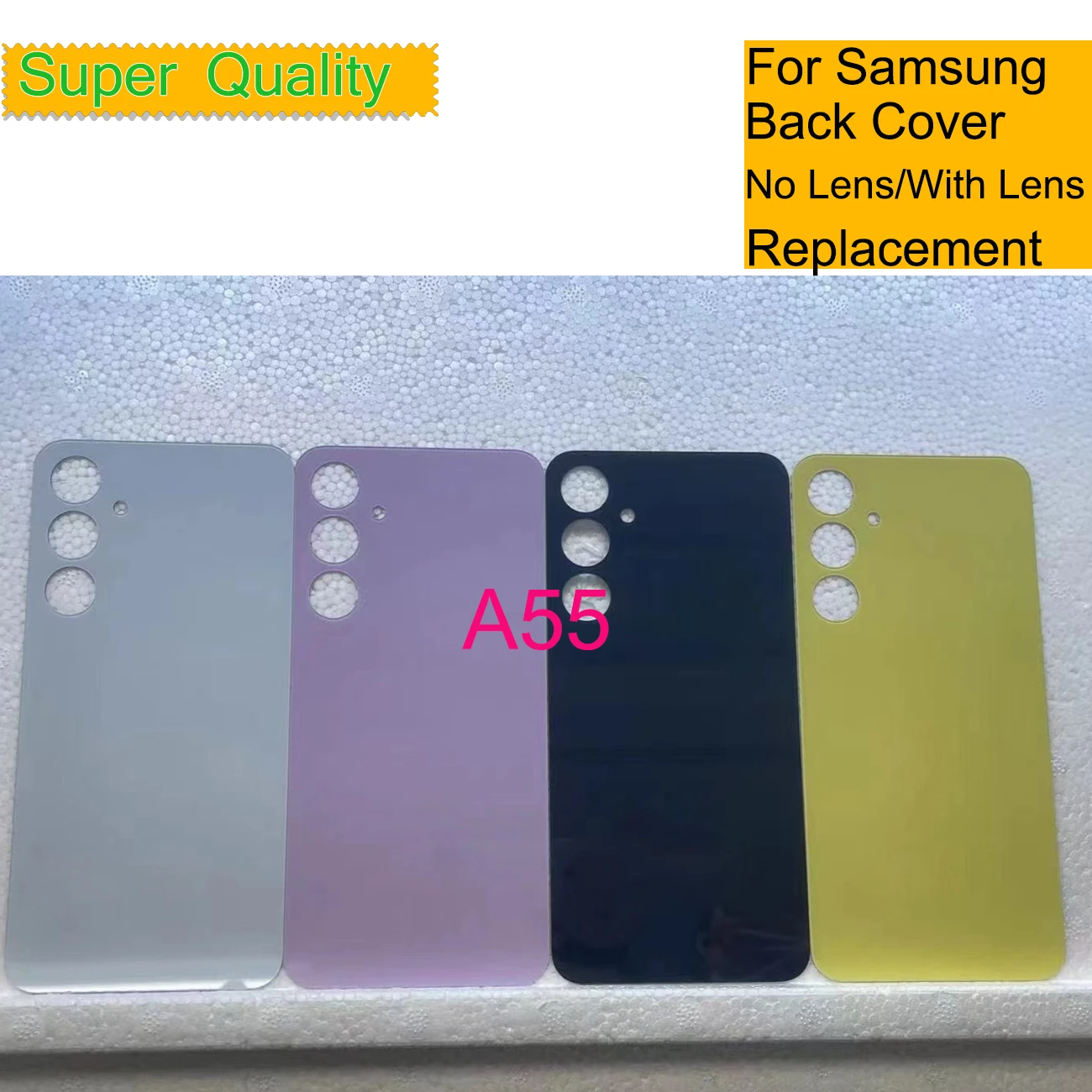 10 buah/lot penutup asli untuk Samsung Galaxy A55 A556 penutup belakang baterai perumahan pintu Chassis penggantian perumahan