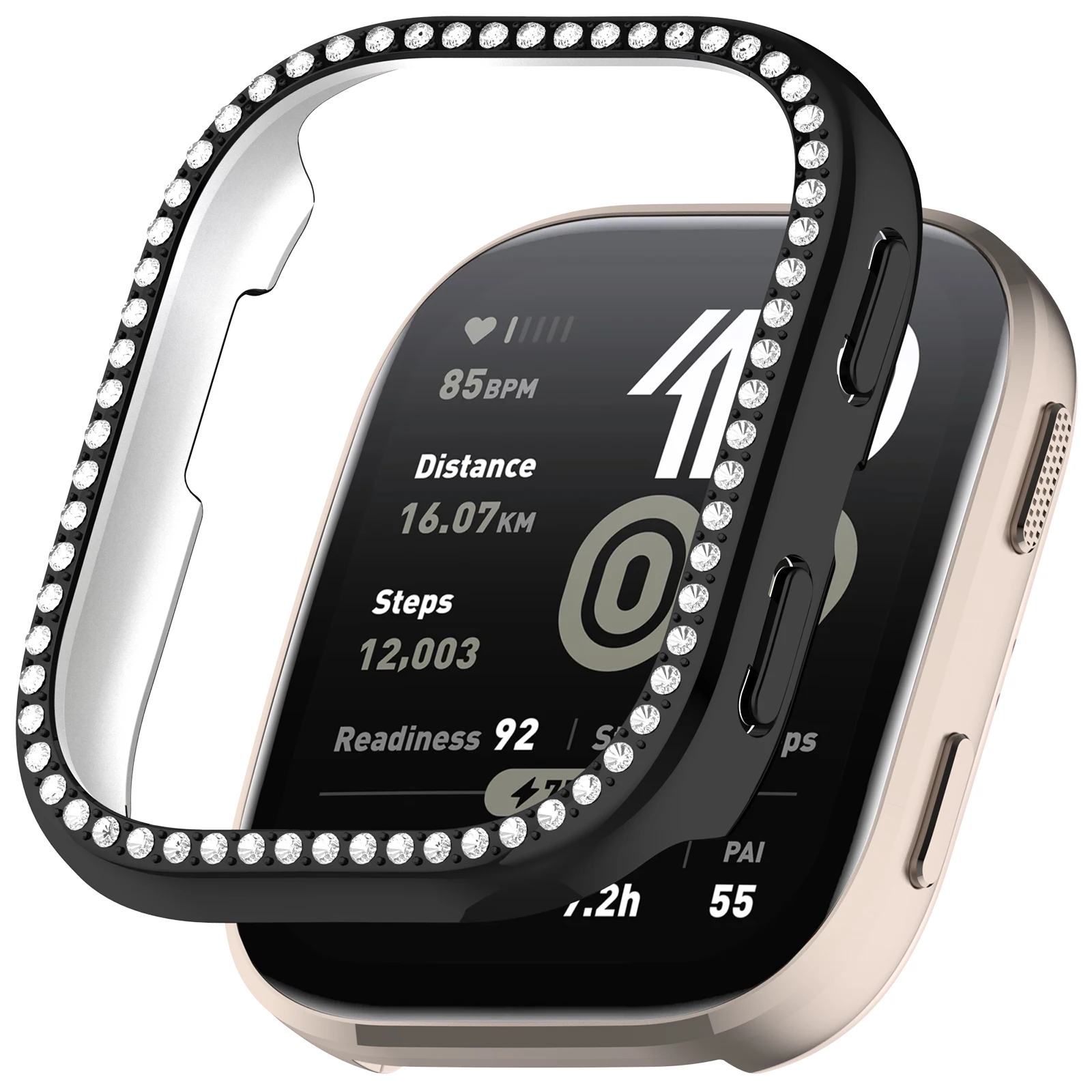 Funda de diamante de una sola fila para reloj inteligente Amazfit Bip 6(A2435), marco de carcasa protectora de PC para Amazfit Bip6, accesorios de moda