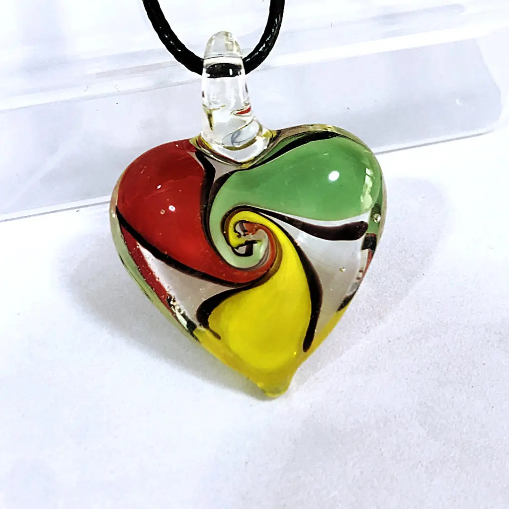 1PCS Retro Muran Lampwork Spiral Creative Painted Creative Painting Art Vortex Love Pendant Necklace For Woman Jewelry Crystal - Image 2