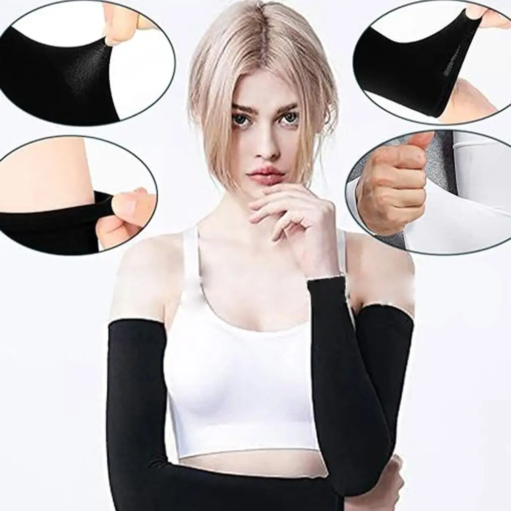 1pair Ice Silk Sleeve Screen Cuff Arm Sleeves Uv Women Outdoor Arm Riding Men Gloves Protect Anti-slip Cover Summer Y4f7