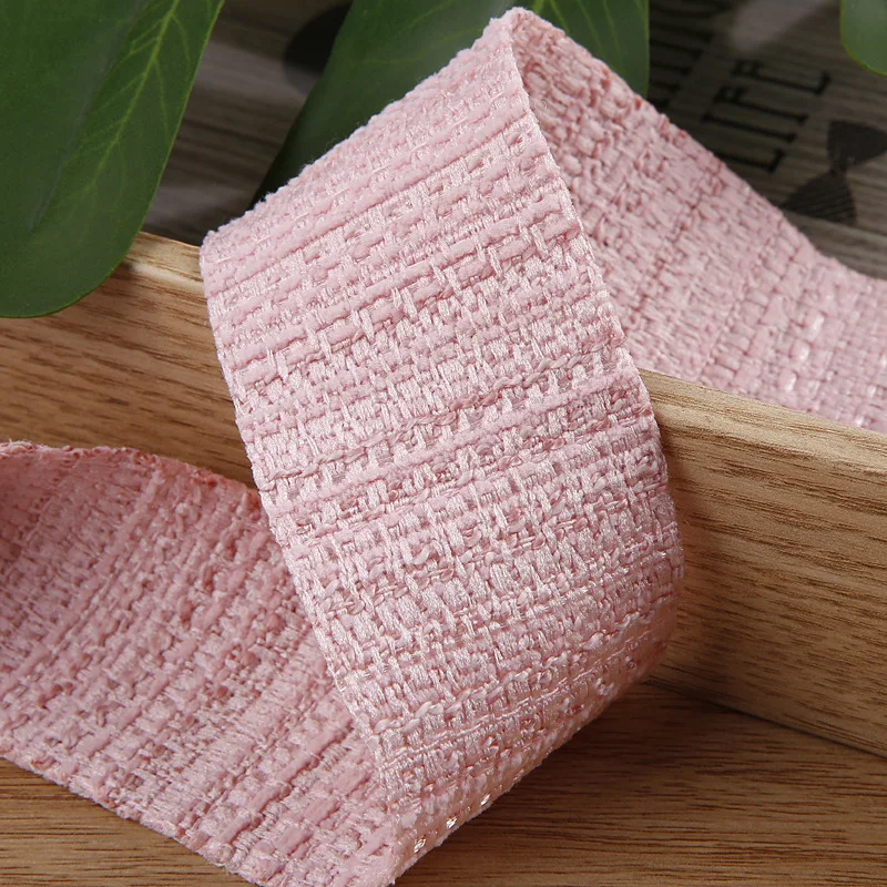 10 Yards 38MM Single Color Transverse Grain Knit Ribbon Hair Bows DIY Crafts Handmade Accessories Home Decoration