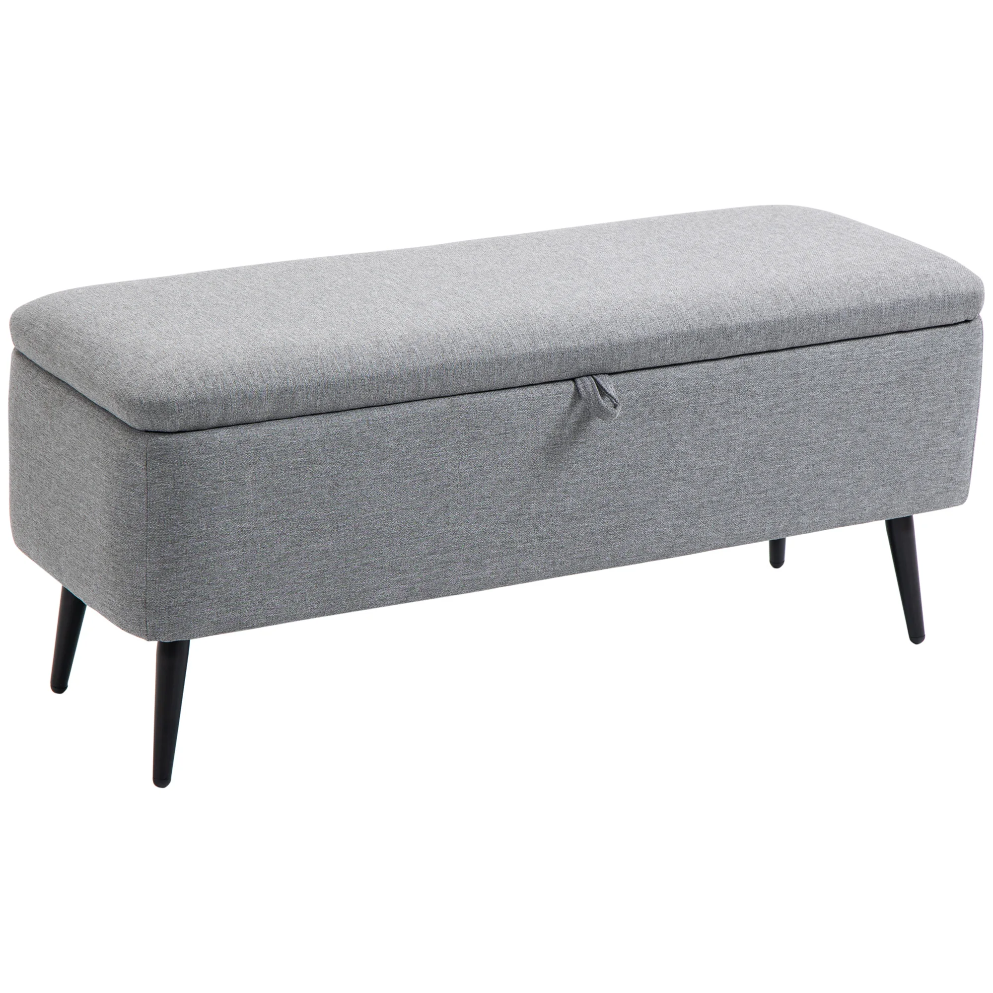 HOMCOM storage bench upholstered in linen with flip cover 101x38,5x44,5 cm