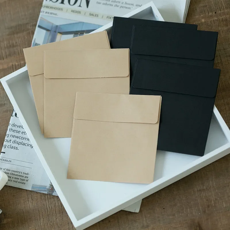 50pcs/lot Vintage Mini Envelopes 10cm*10cm Craft Black Blank Envelopes European Style Envelope For Card