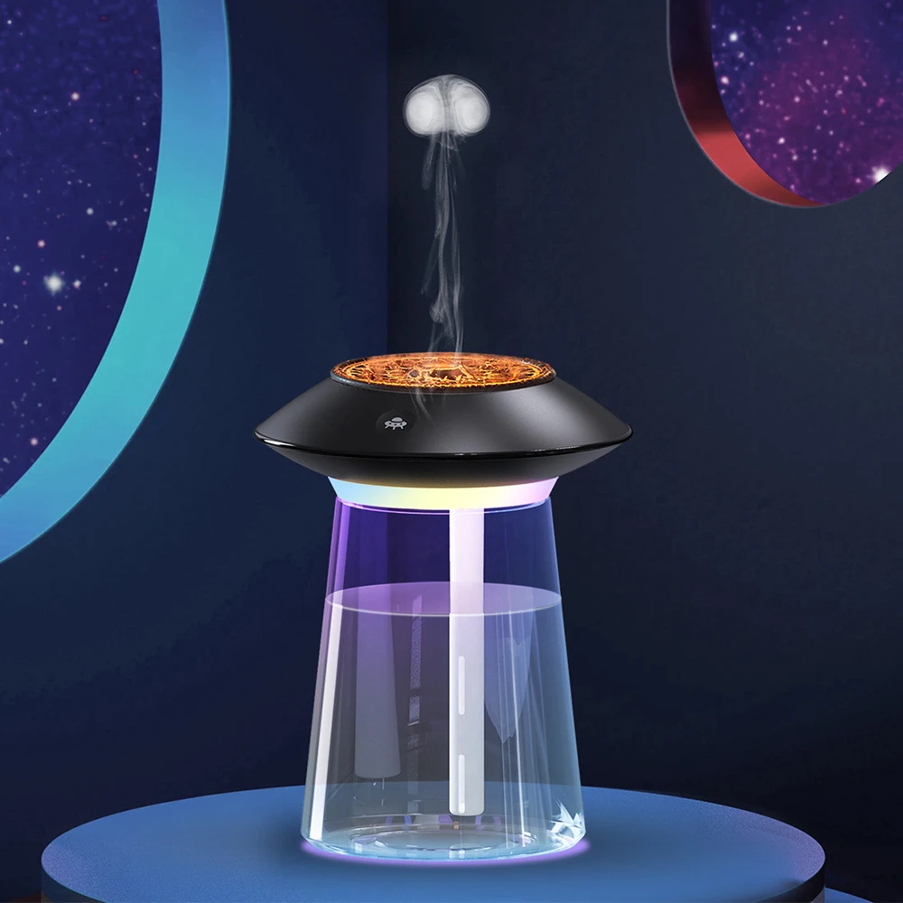 

Simulated Frisbee Jellyfish Air Humidifier USB Charging 1200mAh Battery Operated Ultrasonic Water Aroma Diffuser Home Humidifier