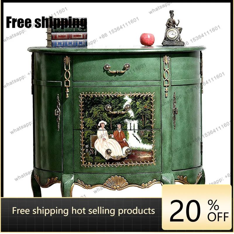 XX. American-style semi-circular entryway cabinet, living room foyer cabinet, bedroom vanity table storage cabinet