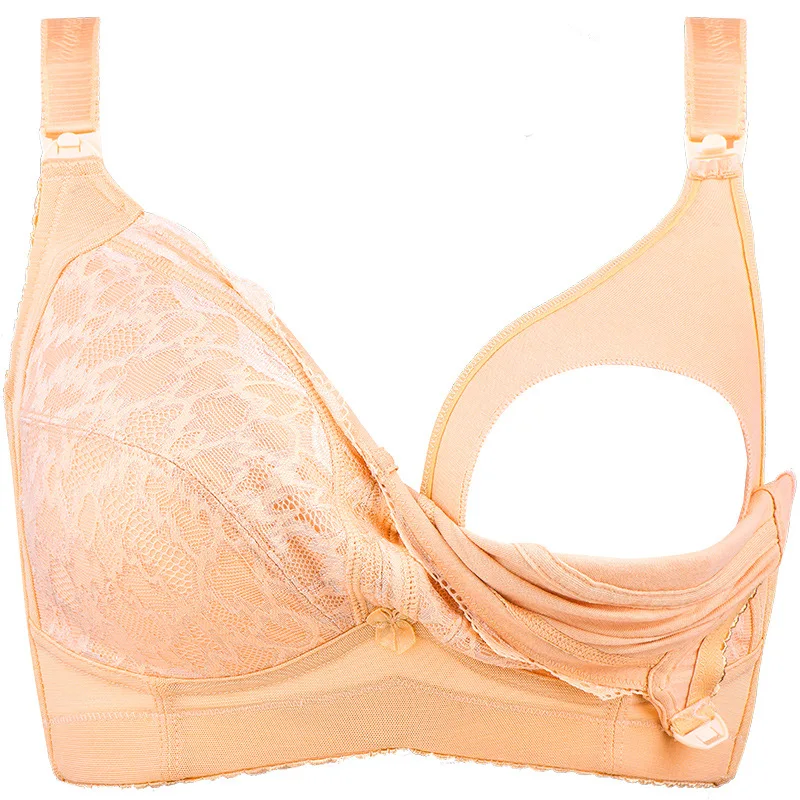 

Plus Size Wireless Womens Breastfeeding Bra Lingerie Underwear Lace Cup Nusing Bralette H I J Cup