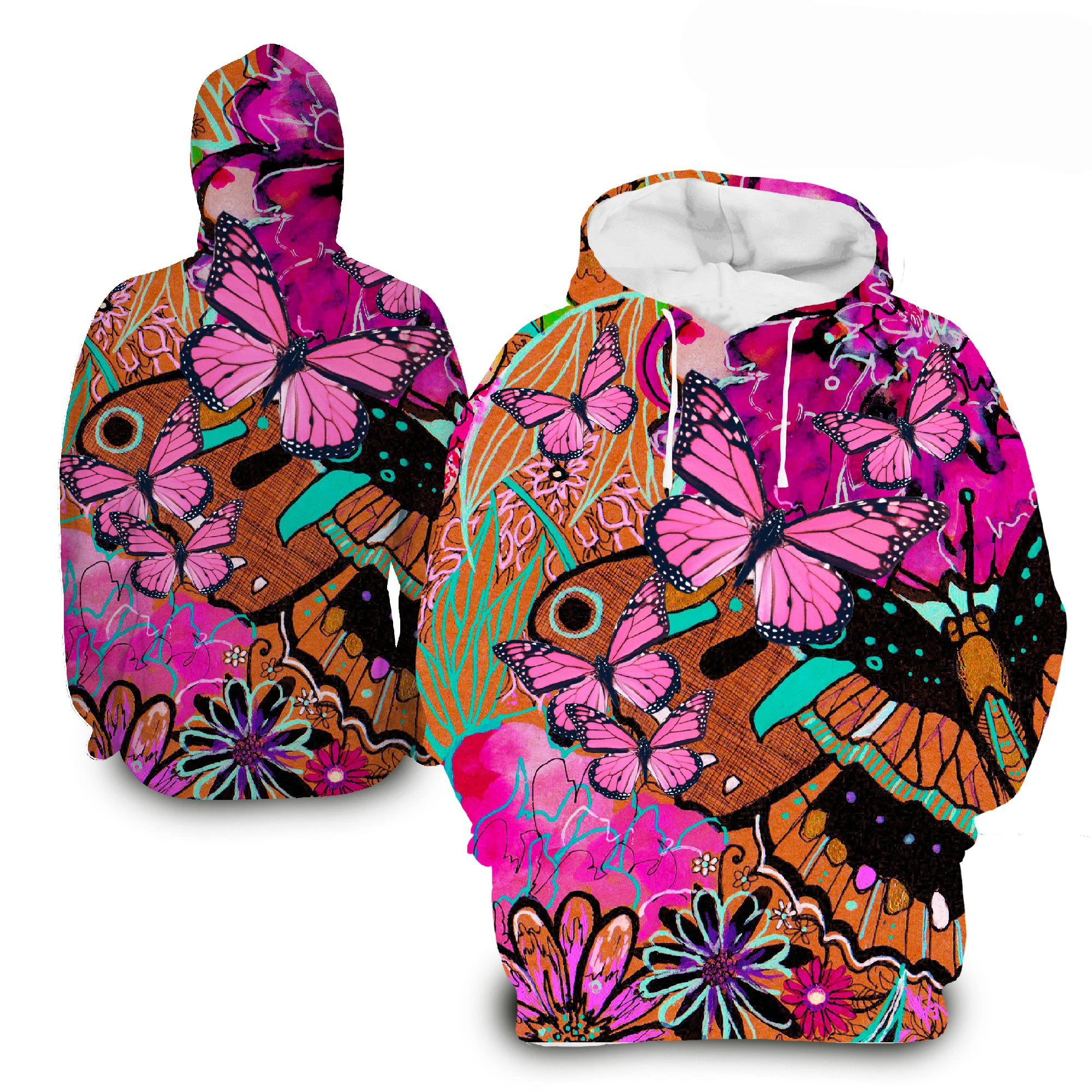 Dream Catcher Pattern Hoodies Butterfly 3D Print Women Hooded Sweatshirts Streetwear Pullovers Tracksuits Female Unisex Clothing