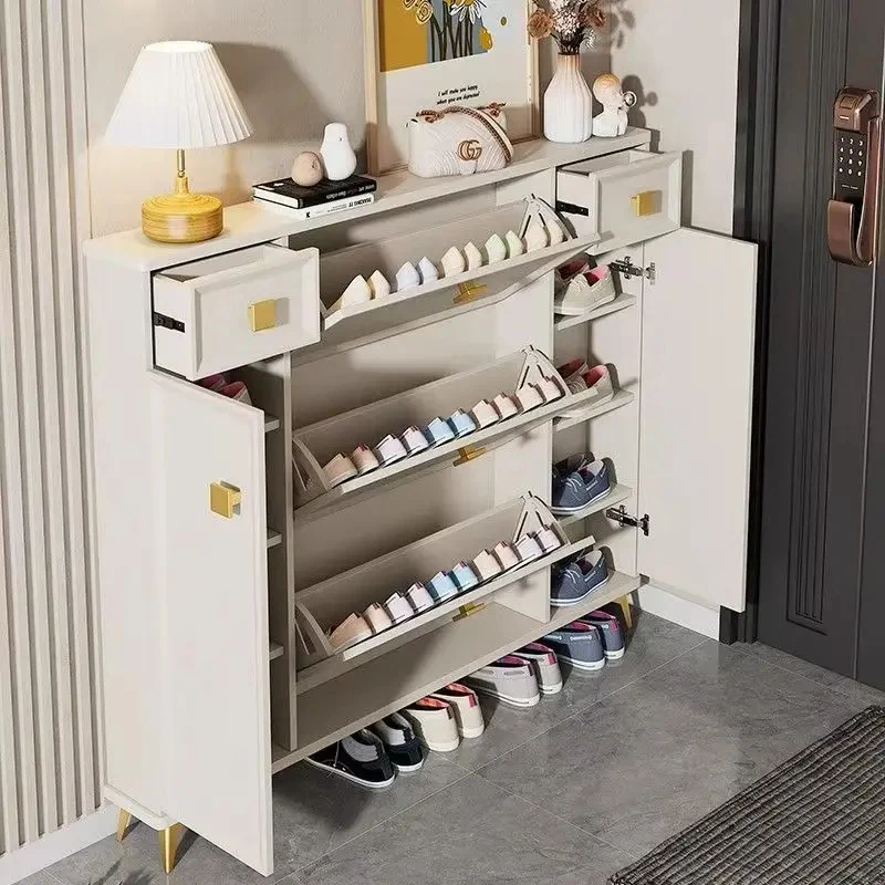 custom.Custom Modern Entry Shoe Cabinet with Integrated Coat Rack Mail Organizer Scratch-Resistant Surface Treatment Home Fu