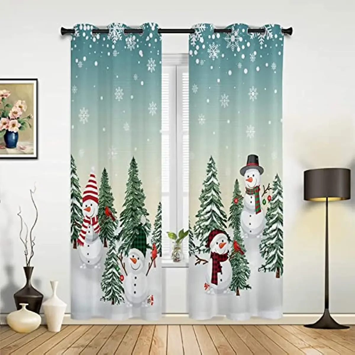 Santa Claus Christmas Decoration Christmas Blackout Curtains 3D Print Window Curtain Bedroom Living Room Decor Window Treatments