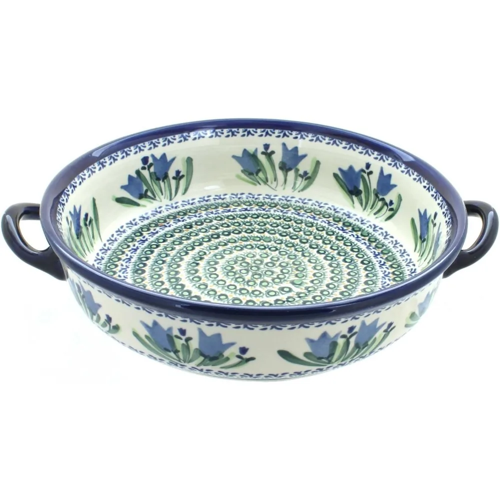 

Керамика Blue Rose Polish — круглая кастрюля Blue Tulip с ручками — диаметр 10,25 — уникальная, можно мыть в посудомоечной машине и прочная Bakewar