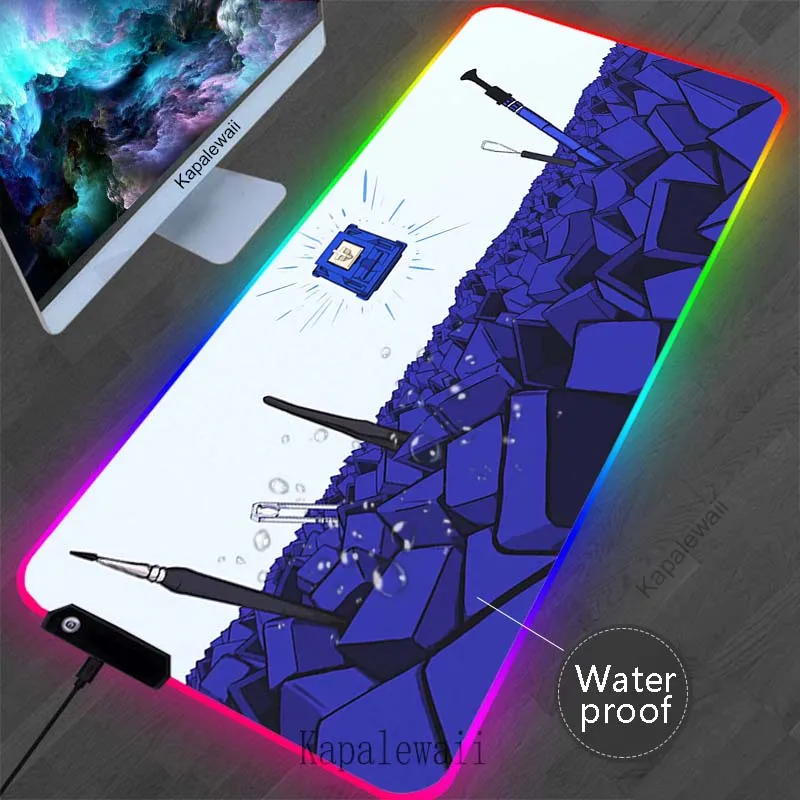 

LED Backlit Keycaps Large Mouse Pad RGB Gamer Mousepad HD Print Gaming Keyboard Pads XXL Table Carpet Rubber Waterproof Desk Mat