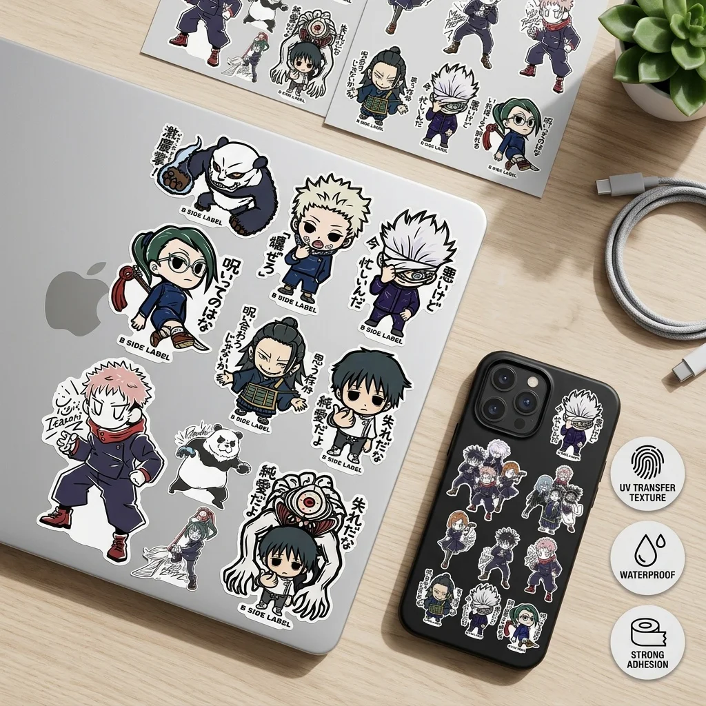 uvdtf Jujutsu Kaisen DIY UV-Aufkleber Gojo Satoru Itadori Yuji DTF-Abziehbild für Notizbuch, Scrapbook, Handyhülle, Grußkarte, Dekoration