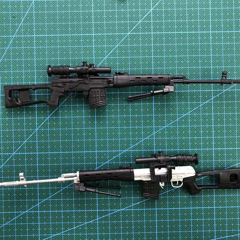 1/6 SVD Sniper Rifle 4D Gun Model Black Coated Plastic Military Model Accessories For 12